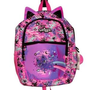 Smiggle Big Girls Pink Glitter Backpack | School Bag | NWT